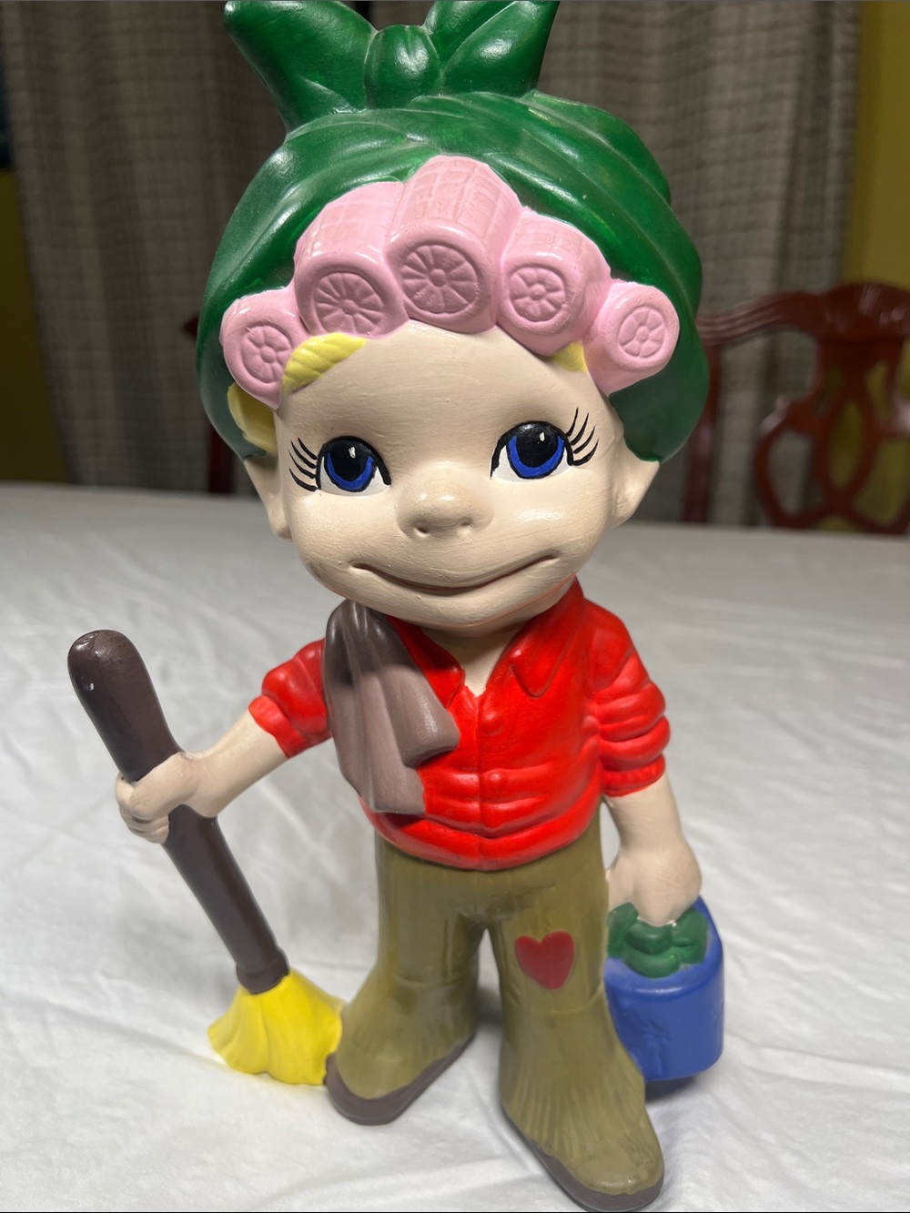 1970’s Whimsical Vintage hand painted ceramic Helga the Housekeeper.